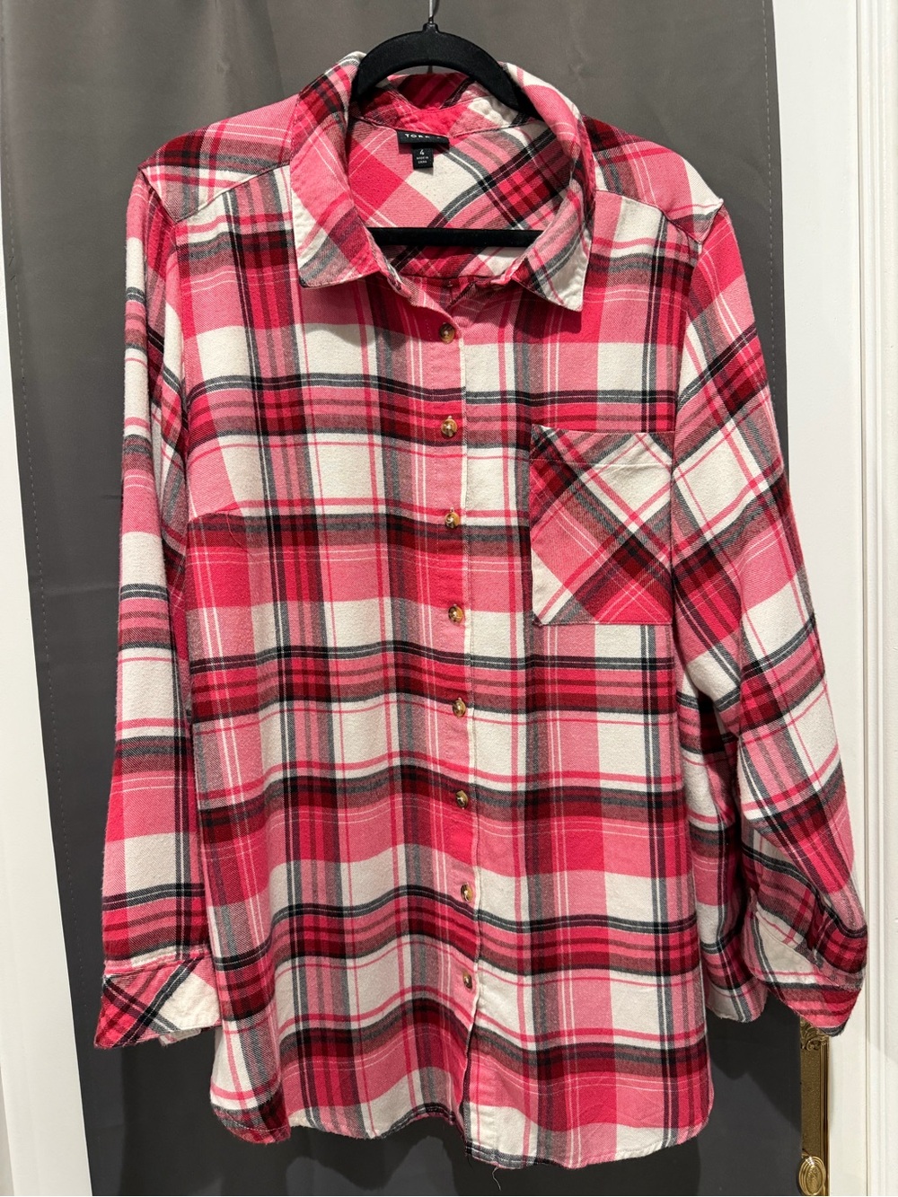 torrid Pink & White Plaid Button-Down Shirt